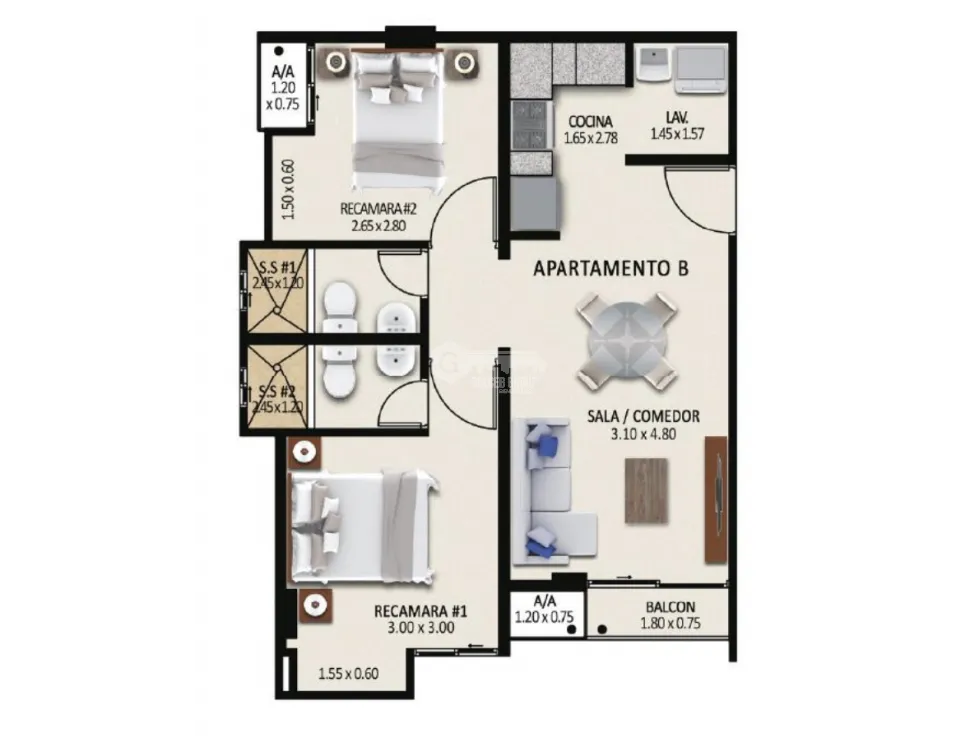 PARQUE LEFEVRE / PANAMA VIEJO RESIDENCES / 72M / 2 HABITACION / BALCON
