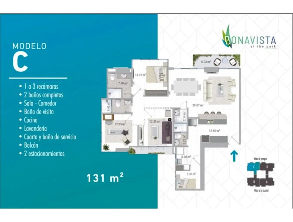 HATO PINTADO / BONAVISTA AT THE PARK / 131M / 3 HABITACIONES JC