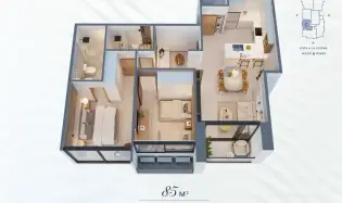 Costanera Aqua T200, North Wing, 85.5 m² to 90.7 m², 2 Bedrooms + Den, City View