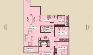 Spectacular Apartment in Luxor 500 El Cangrejo, 106.55 m², 3 Bedrooms and 2 Parking Spaces