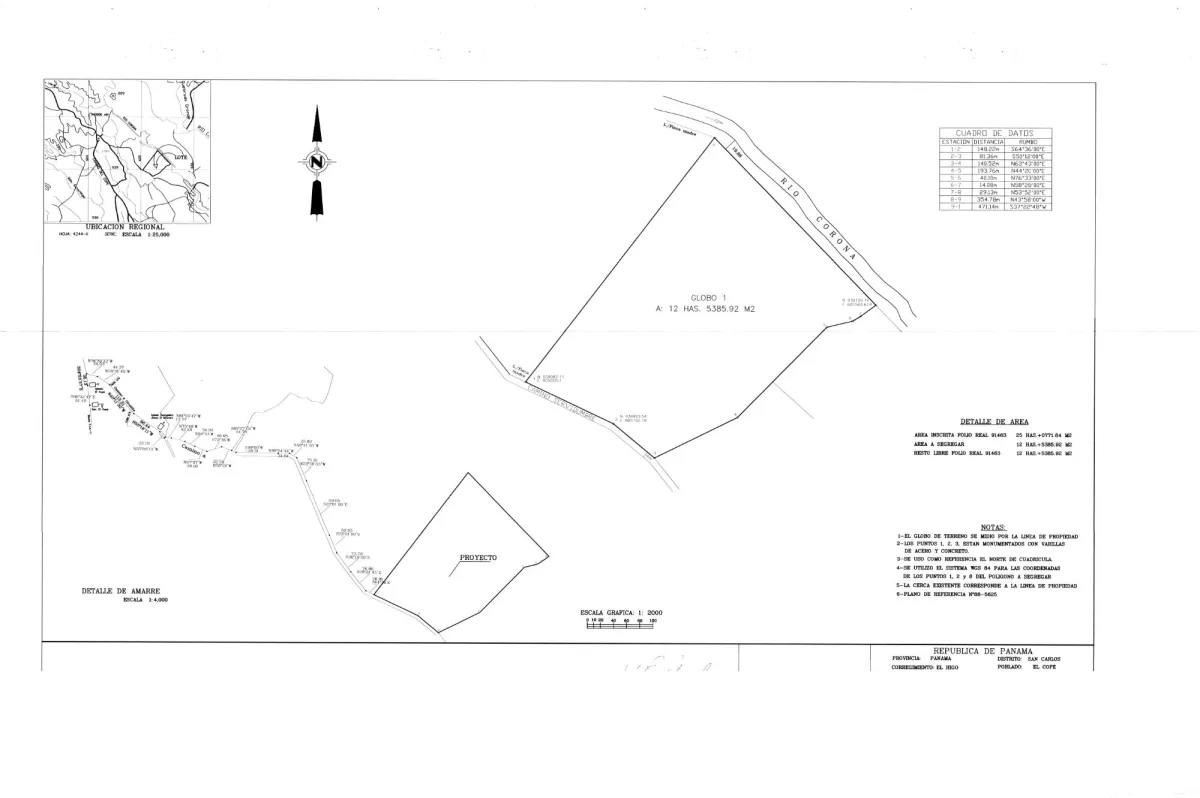 26-hectare land with ocean and mountain views.