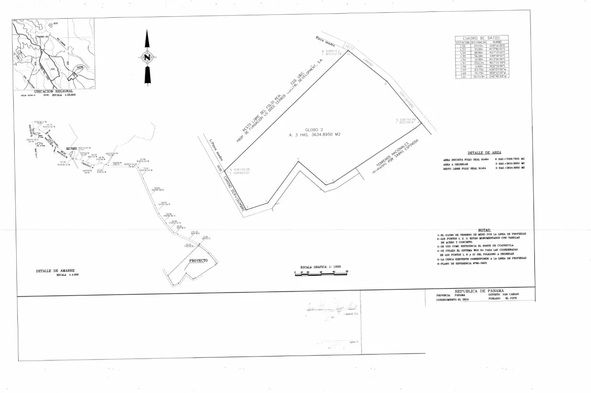26-hectare land with ocean and mountain views.