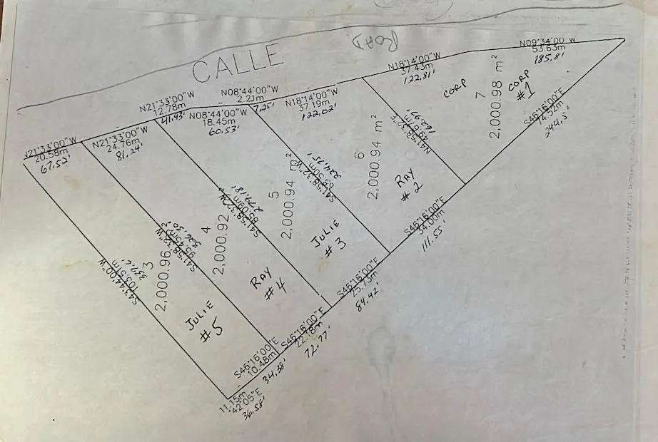 2000 M2 Lot on the Road to El Valle $25,000
