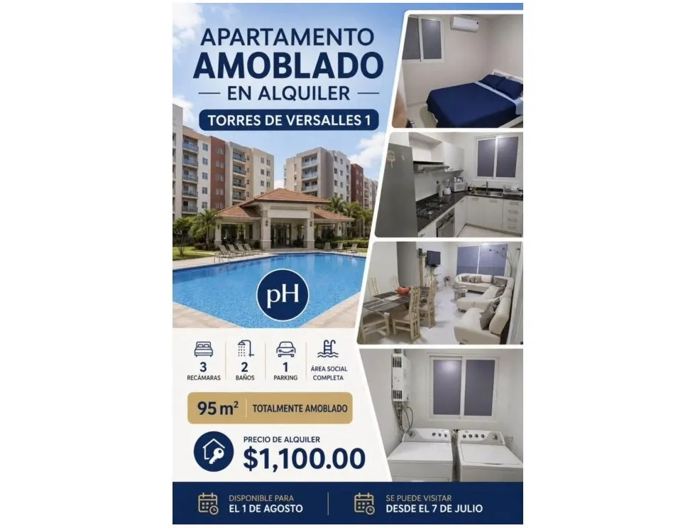 Furnished Apartment for Rent | Torres de Versalles