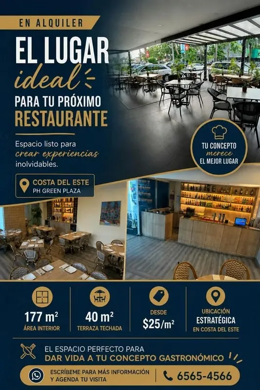 Local para Restaurante en Costa del Este con Terraza