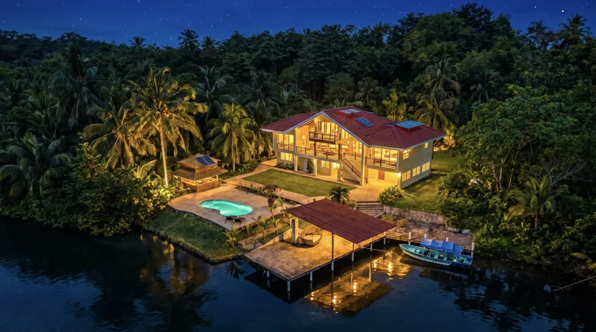 Caribbean Waterfront Villa with Private Dock