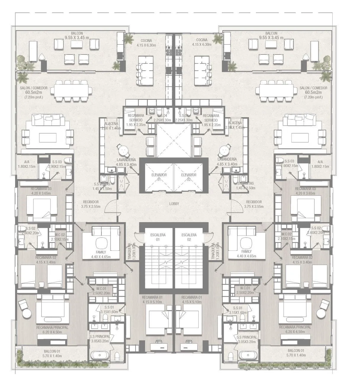 368 m² Penthouse, golf view, Santa María